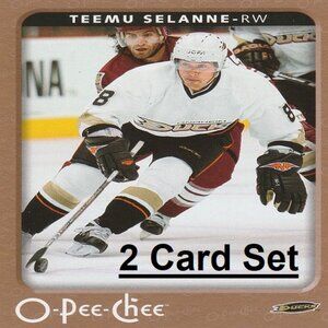 Teemu Selanne Anaheim Ducks NHL Hockey Card Collection - 2 Card Set